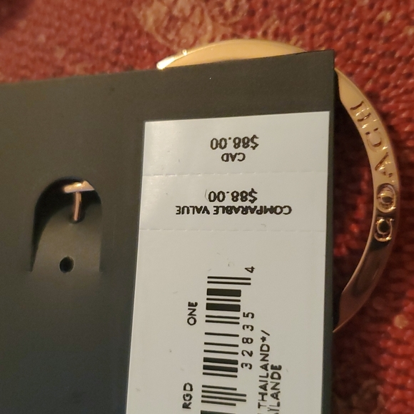 COACH ROSEGOLD MEDIUM THICK HOOP EARRINGS WITH COACH ETCHED IN THEM ON BOTH SIDE - Picture 3 of 3